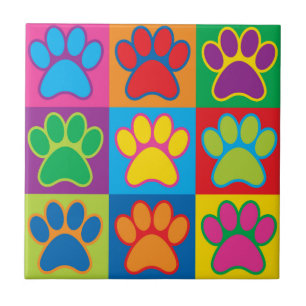 Pop Art Paws Ceramic Tile