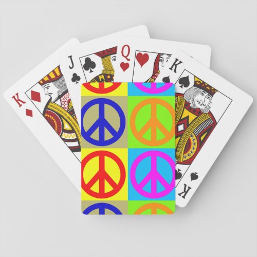 Pop Art Peace Sign Bicycle Playing Cards