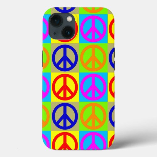 Pop Art Peace Sign iPhone 13 Case