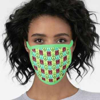 Pop Art Peace Sign Face Mask by Incatneato at Zazzle