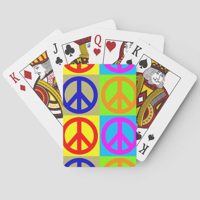 Pop Art Peace Sign Playing Cards (Back)