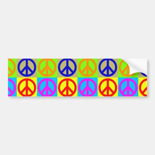 Pop Art Peace Sign Symbol Bumper Sticker