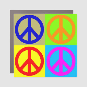 Pop Art Peace Sign Symbol Car Magnet