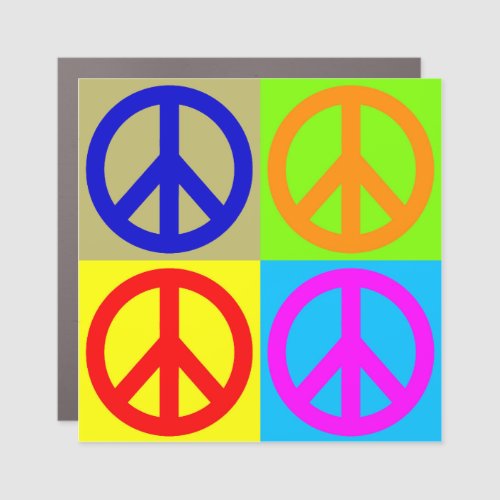 Pop Art Peace Sign Symbol Car Magnet