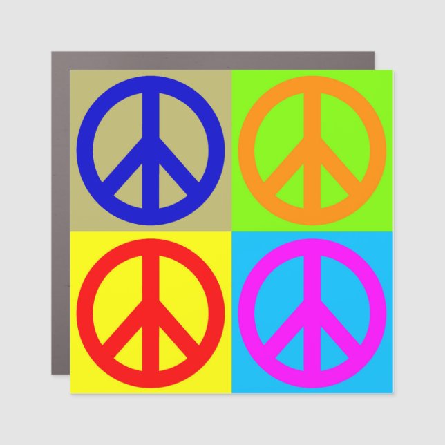 Pop Art Peace Sign Symbol Car Magnet (Front)