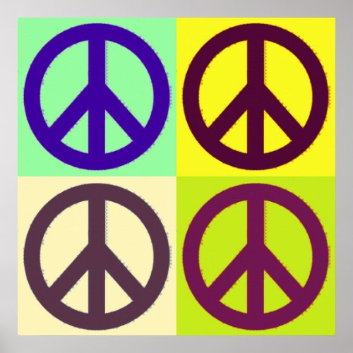 Pop Art Peace Sign Symbol Poster