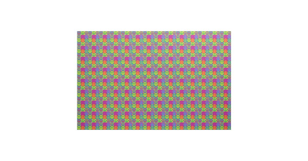 Pop Art Peace Symbols Fabric