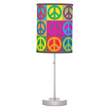 Pop Art Peace Table Lamp by PeaceLoveWorld at Zazzle