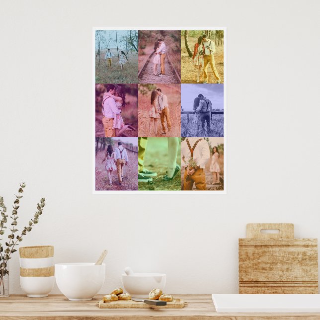 Pop Art Photo Collage Poster Retro Photo Blocks (Kitchen)