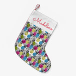 Pop Art Pineapples And Palm Leaves | Add Your Name Small Christmas Stocking