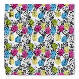 Pop Art Pineapples And Palm Leaves Bandana