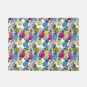 Pop Art Pineapples And Palm Leaves Doormat