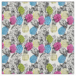 Pop Art Pineapples And Palm Leaves Fabric