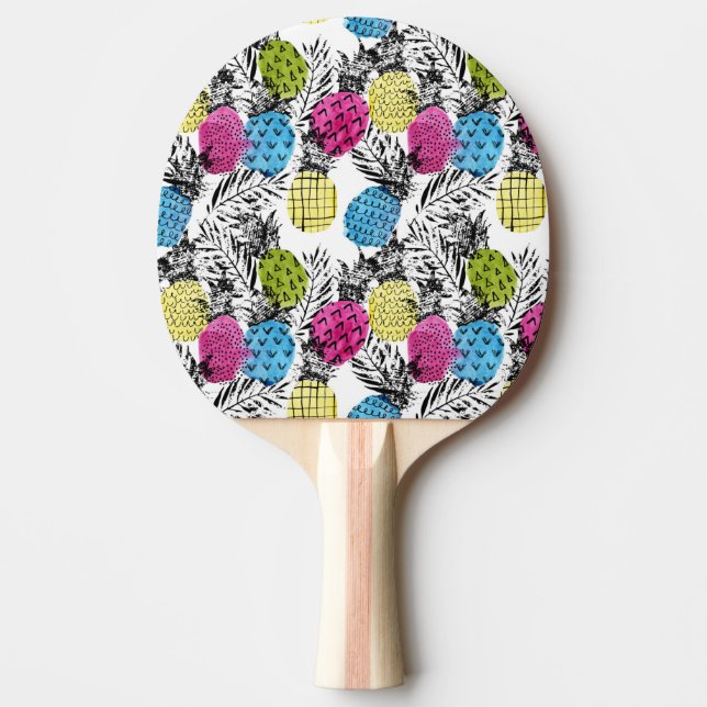 Pop Art Pineapples And Palm Leaves Ping-Pong Paddle (Front)