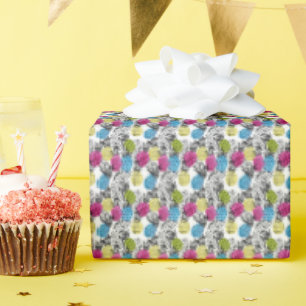 Pop Art Pineapples And Palm Leaves Wrapping Paper