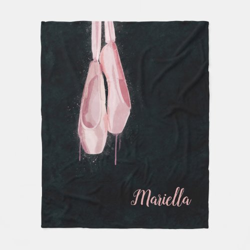 Pop Art Pink Ballet Shoes Fleece Blanket