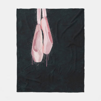 Pop Art Pink Ballet Shoes Fleece Blanket