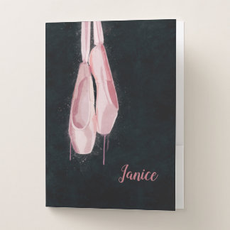 Pop Art Pink Ballet Shoes Pocket Folder