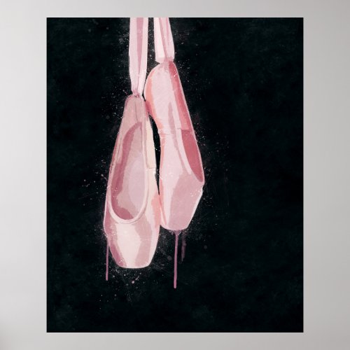 Pop Art Pink Ballet Shoes Poster