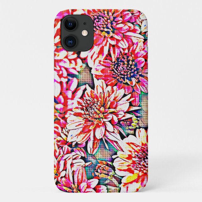 Pop Art Pink Flowers Floral Phone Case (Back)