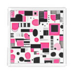 Pop Art Pink Geometry Design Acrylic Tray