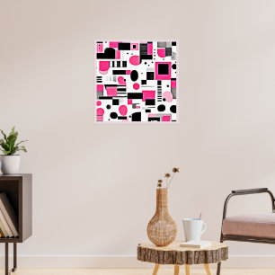 Pop Art Pink Geometry Design Poster