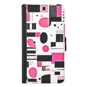 Pop Art Pink Geometry Design Samsung Galaxy S5 Wallet Case