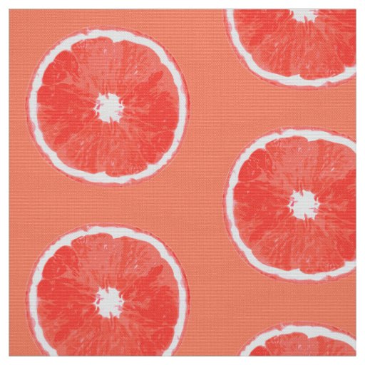Pop Art Pink Grapefruit Slices - light coral pink Fabric