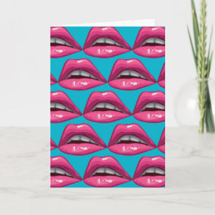 Pop Art Pink Lips Makeup Card
