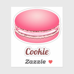 Pop Art Pink Macaron Cookie Sticker