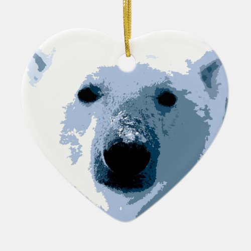 Pop Art Polar Bear Christmas Ornament