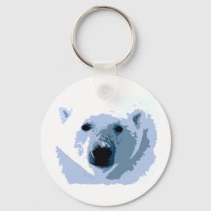 Pop Art Polar Bear Keychain