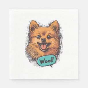 Pop Art Pomeranian – Retro Comic Dog Napkins