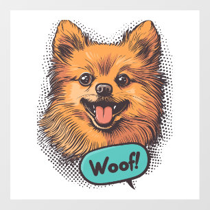 Pop Art Pomeranian � Retro Comic Dog Wall Decal
