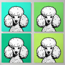 Pop Art Poodle In Shades Of Green