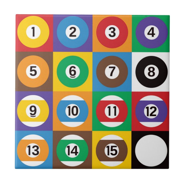 Pop Art Pool Balls Tile (Front)