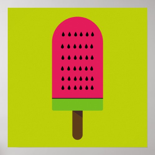 Pop Art popsicle fruity watermelon Poster