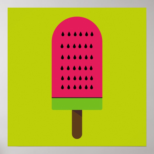 Pop Art popsicle fruity watermelon Poster (Front)