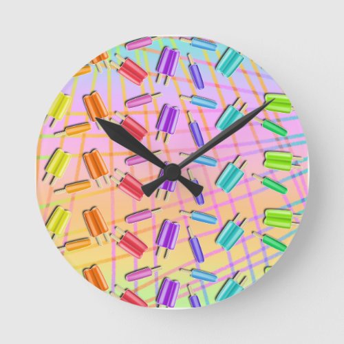 POP ART POPSICLES ROUND CLOCK