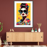 Pop Art Portrait of Woman in Bright Colors Poster<br><div class="desc">Whimsy Wall Art Co. Introduces: The "Pop Femme" Collection Step into a world where classic portraiture meets contemporary pop art in our vibrant "Pop Femme" Collection. This curated series celebrates the multifaceted essence of womanhood through a burst of colors, bold patterns, and iconic imagery. Each print in the "Pop Femme"...</div>
