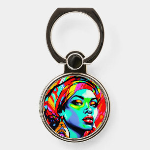 Pop Art Portrait  Phone Ring Stand
