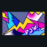 Pop Art Pow! Pattern in Magenta, Blue, and Black Poster<br><div class="desc">Graphic Pop Art pattern,  featuring cute 'POW!' typography,  against a colorful abstract pattern.  Contact the designer for special requests.  © Copyright 2021 P.D.,  Vintage Comic Art.  All rights reserved.</div>