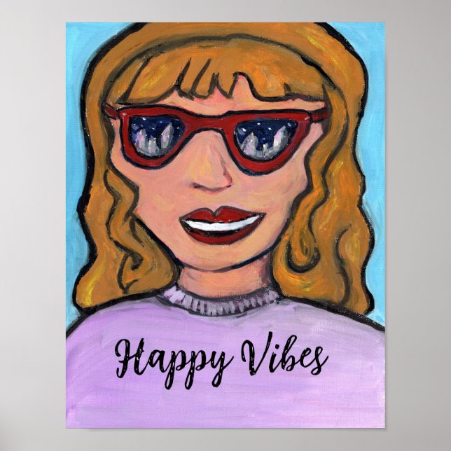 Pop Art Preppy Cartoon Girl Unique Teen Fun Poster (Front)