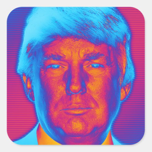Pop Art President Trump Square Sticker