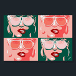 Pop Art Pretty Woman Sunglasses Red Lipstick Foam Board<br><div class="desc">Pop Art Pretty Woman with White Sunglasses and Red lipstick Biting Her Lip Cartoon</div>