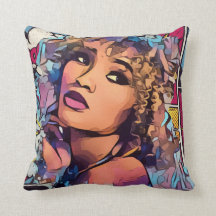 Pop Art PrincessThrow pillow