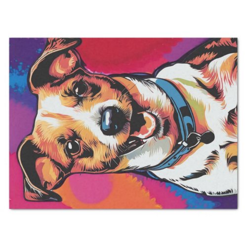 Pop Art Pup Jack Russell Terrier Decoupage   Tissue Paper