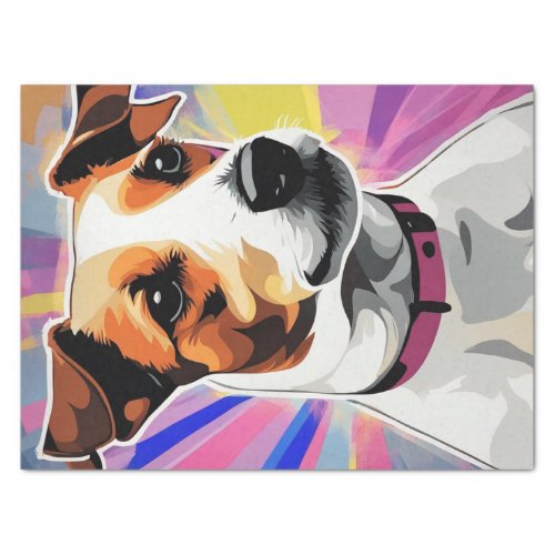 Pop Art Pup Jack Russell Terrier Decoupage   Tissue Paper