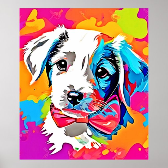 Pop Art Puppy Poster (Front)
