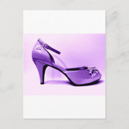 Pop Art Purple High Heel Shoe Abstract Postcard